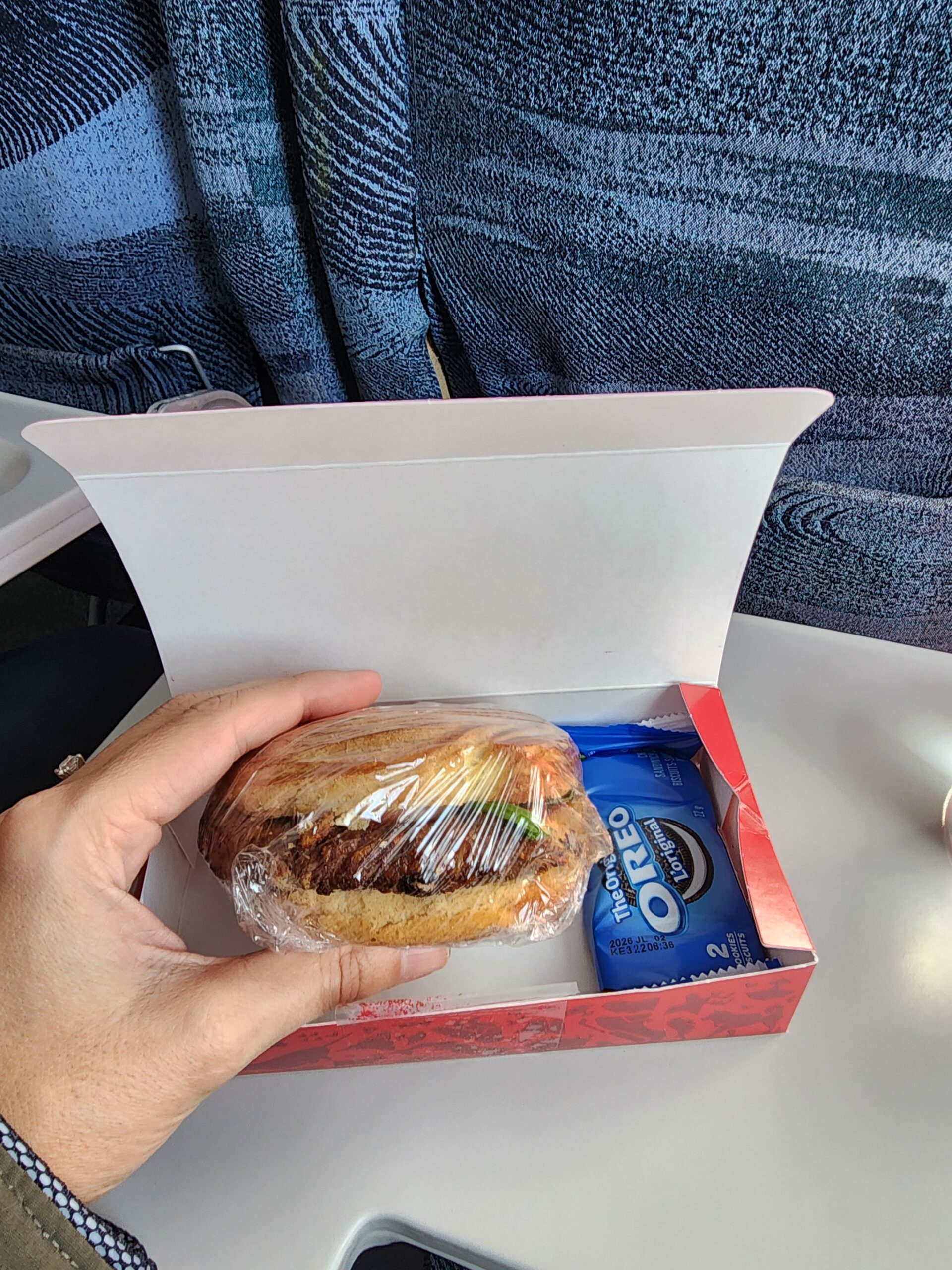 plant-based burget offered on a Canadian North flight.